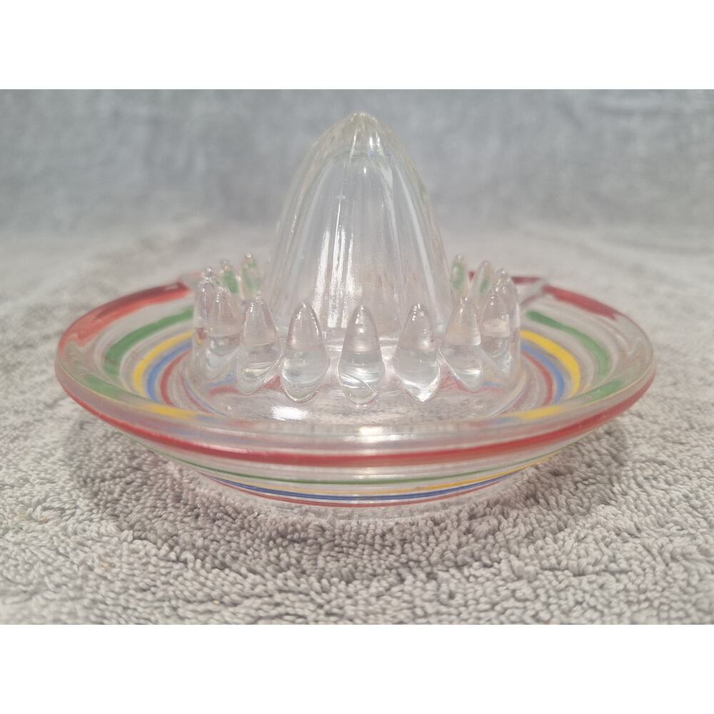 Vintage Anchor Hocking Citrus Juicer Reamer Rainbow Ring 7.5" 1950s Excellent!
